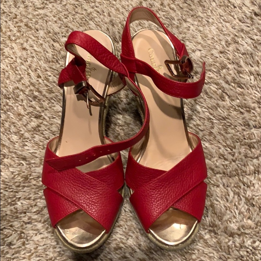 Cole Haan red espadrille sandals